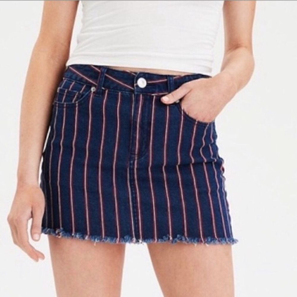 NWOT American Eagle Size 8 High Rise Striped Mini Skirt